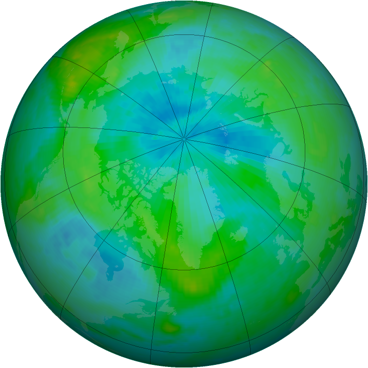 Arctic ozone map for 31 August 1999